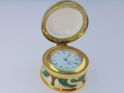 Walter Crane - Swan & Bull Rush Design - Hinged Clock Box Fine Bone China