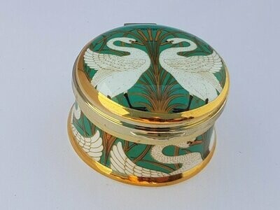 Walter Crane - Swans & Bullrush Design - Hinged Box Fine Bone China Trinket Box