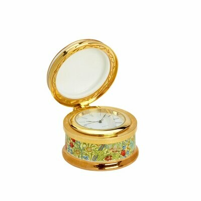 William Morris- Golden Lily Design - Hinged Clock Box Fine Bone China