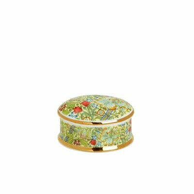 William Morris Golden Lily Design - Fine Bone China - Round Trinket Box