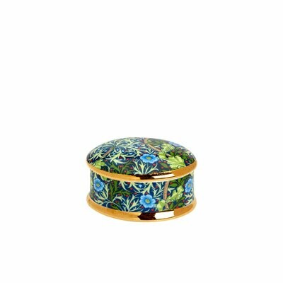 William Morris Seaweed - Fine Bone China - Oval Trinket Box