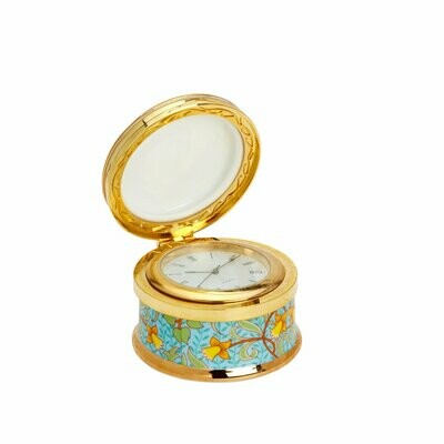 William Morris- Daffodil Design - Hinged Clock Box Fine Bone China