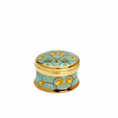William Morris - Daffodil Design - Hinged Box Fine Bone China Trinket Box