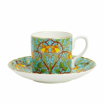 William Morris - Daffodil Design - Fine Bone China - Demi Tasse Cup & Saucer
