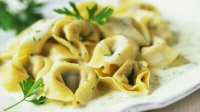 Ravioli allo zola con radicchio saltato