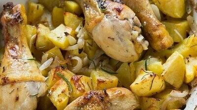 Pollo con patate al forno
