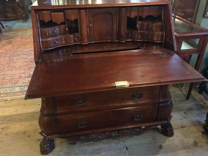 Mahogany "Bombe" style bureau.