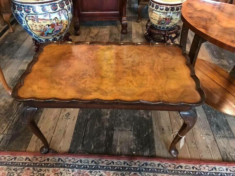 Walnut veneer coffee table