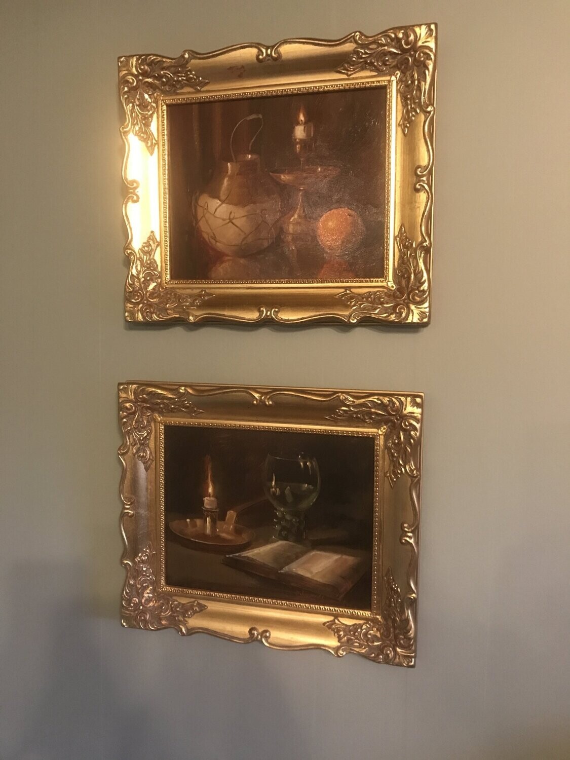 Pair of framed oil paintings