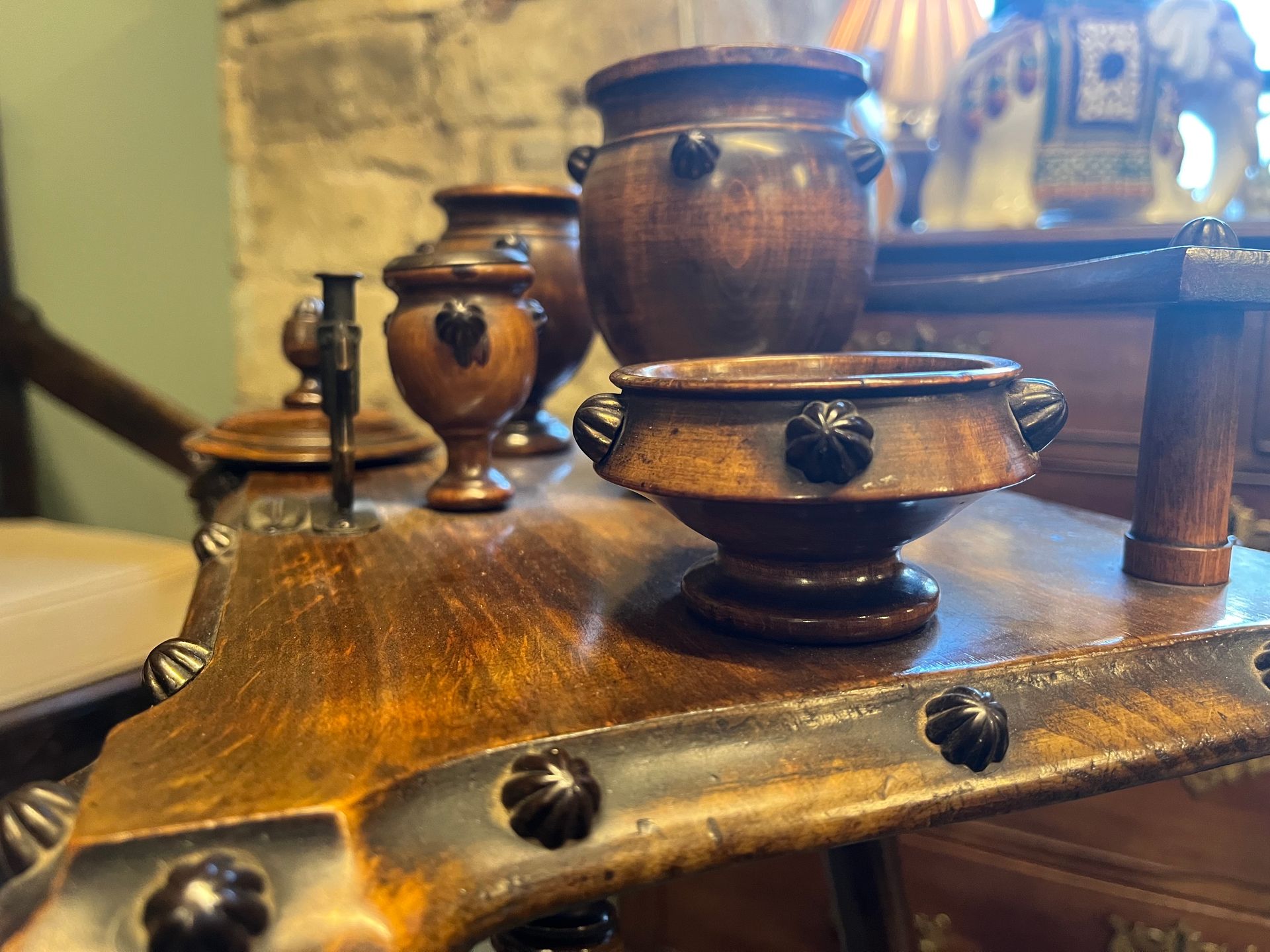 Victorian oak smokers companion