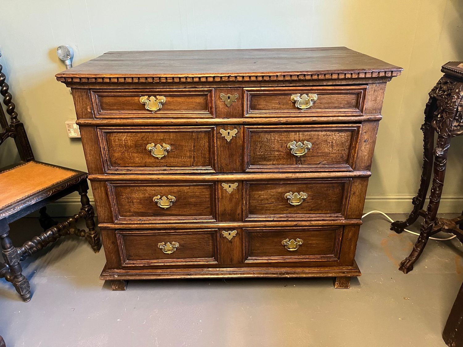 Charles II oak chest