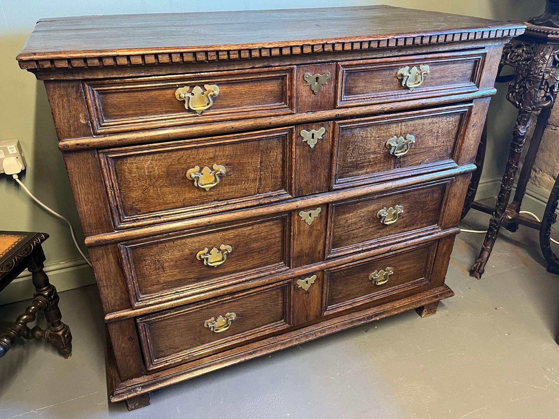 Charles II oak chest