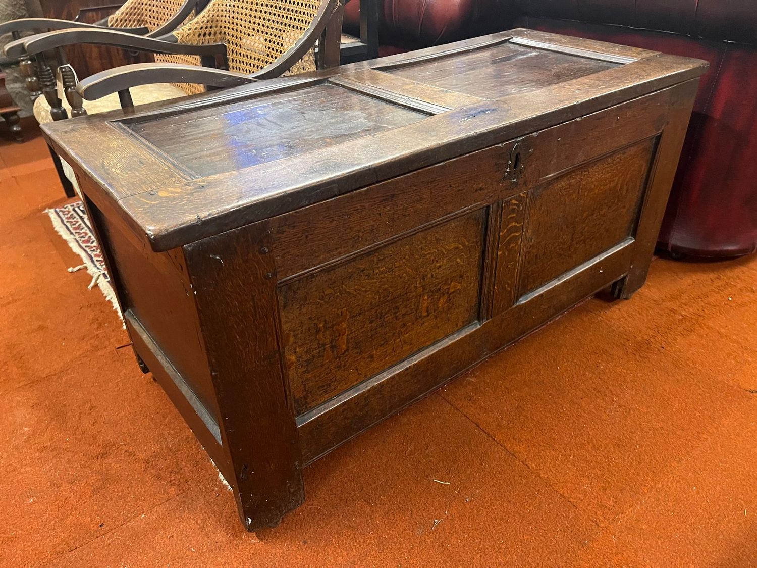 Late 17th Century English Oak Panelled Coffer Late 17th Century English Oak Panelled Coffer