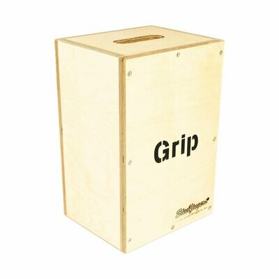 Apple Box Standard mit Aufschrift "Grip" hochkant