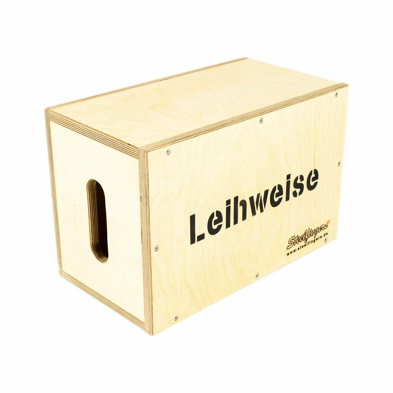 Apple Box Standard mit Aufschrift "Leihweise"