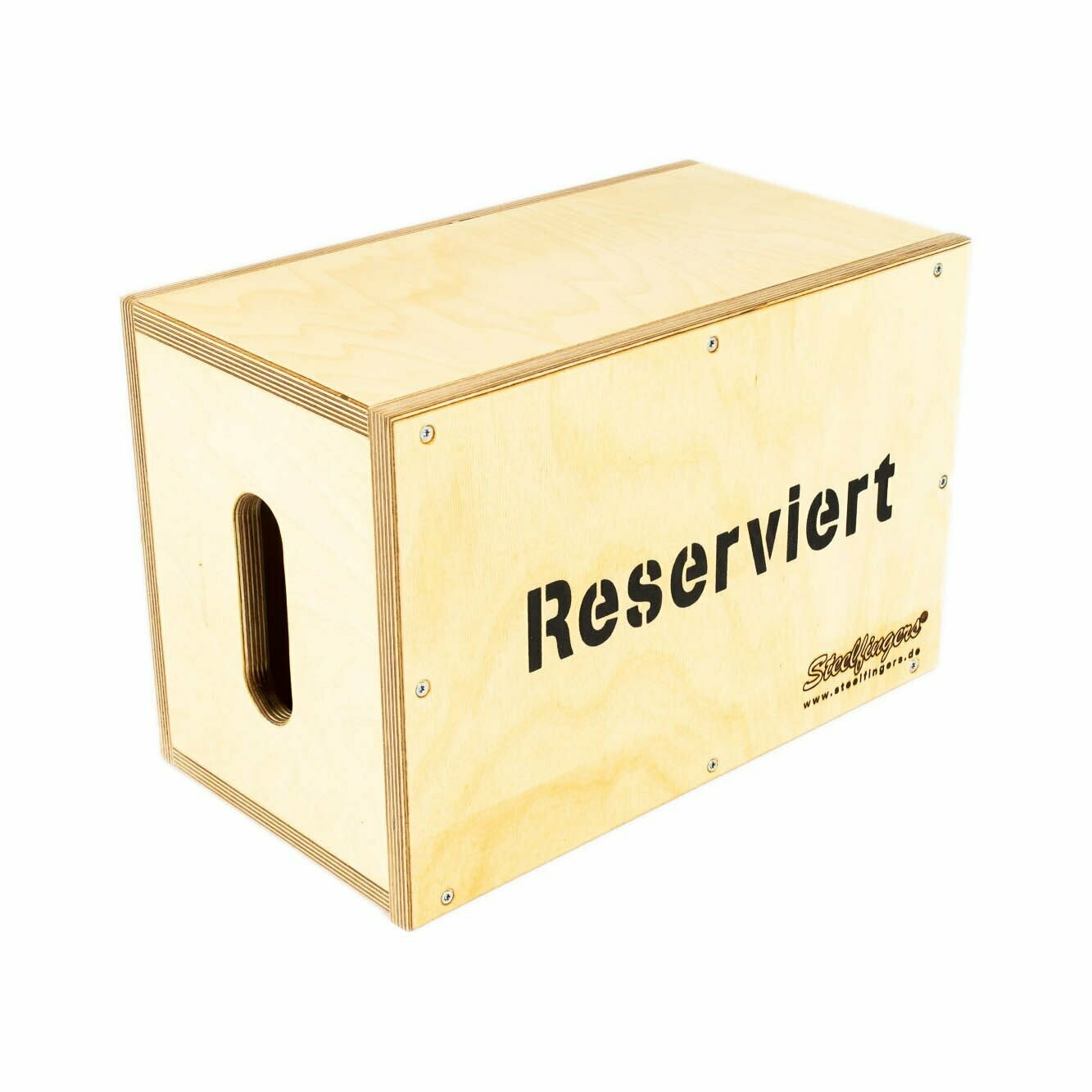 Apple Box Standard mit Aufschrift "Reserviert"