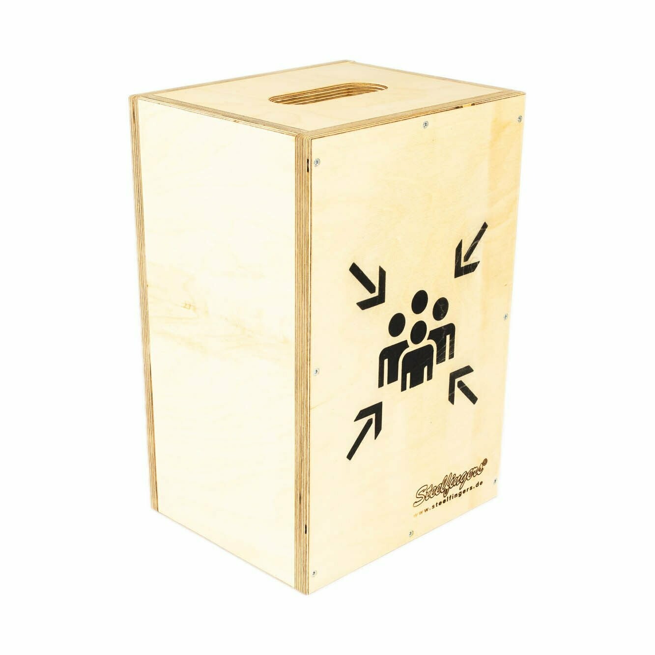 Apple Box Standard mit Logo "Sammelplatz" hochkant