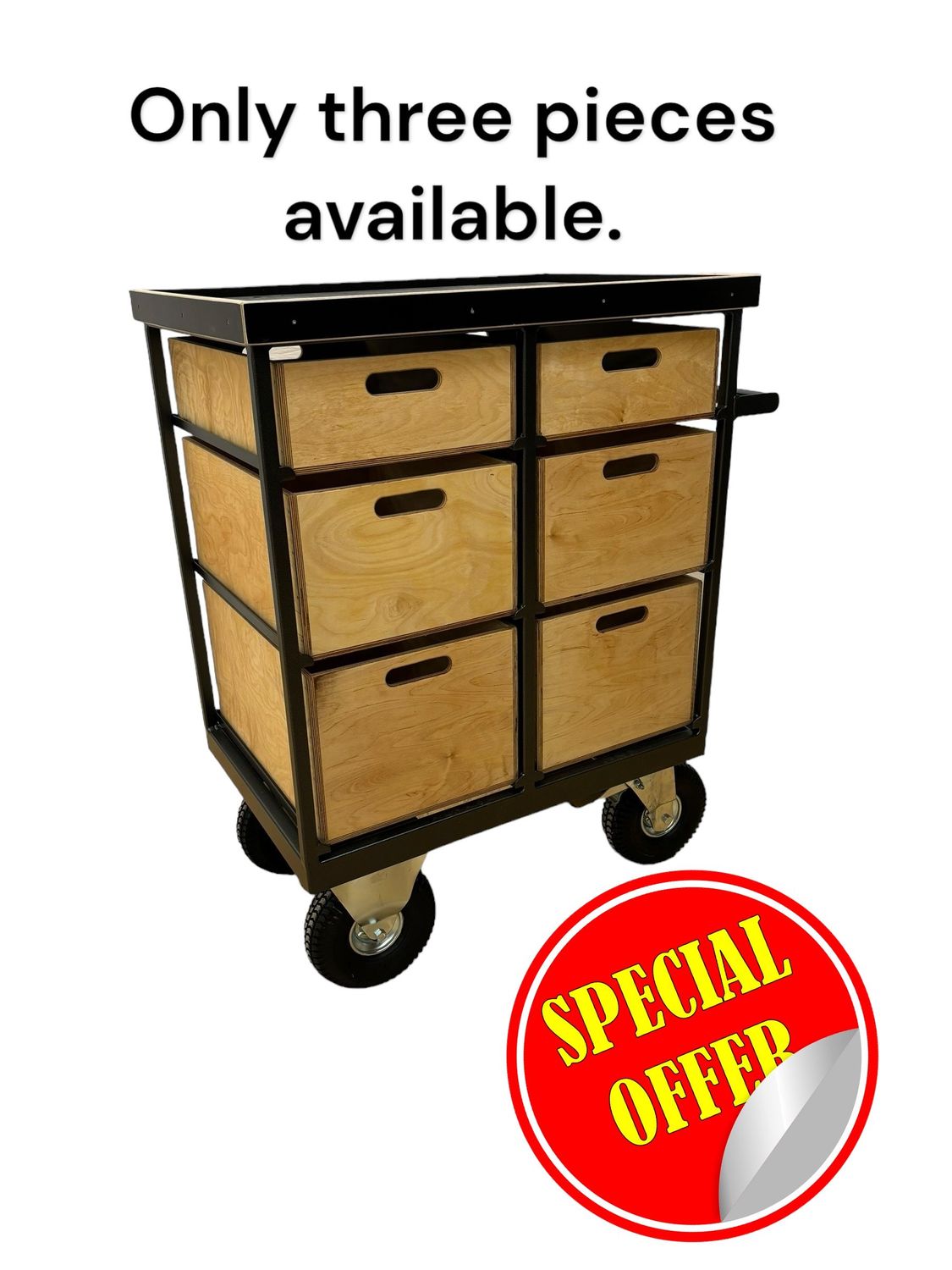 6 Place Crate Cart with Wood Boxes