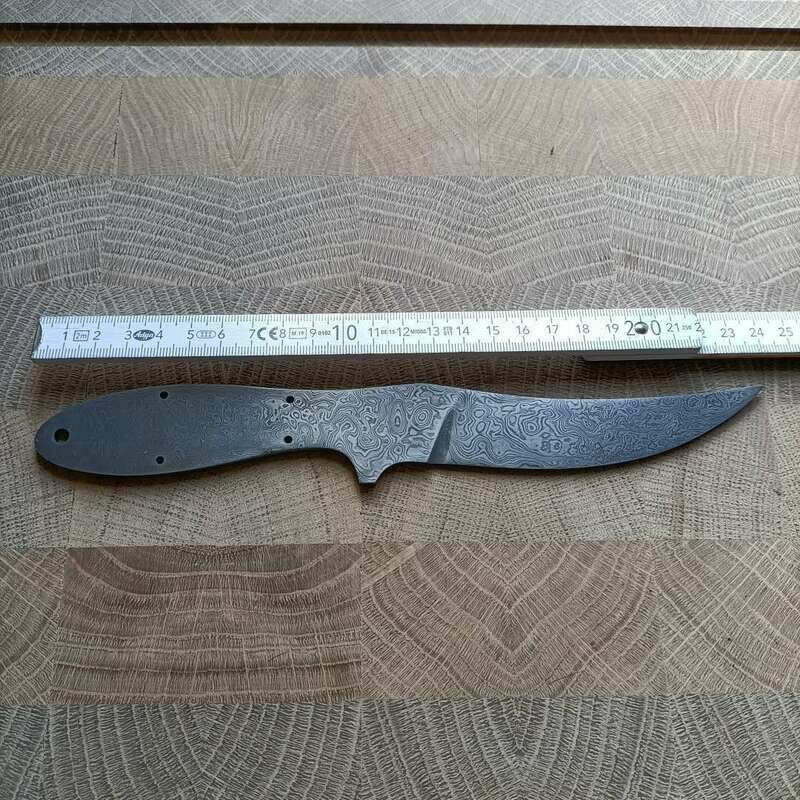 Damascus blank of an old former knife maker Damascus blank of an old former knife maker