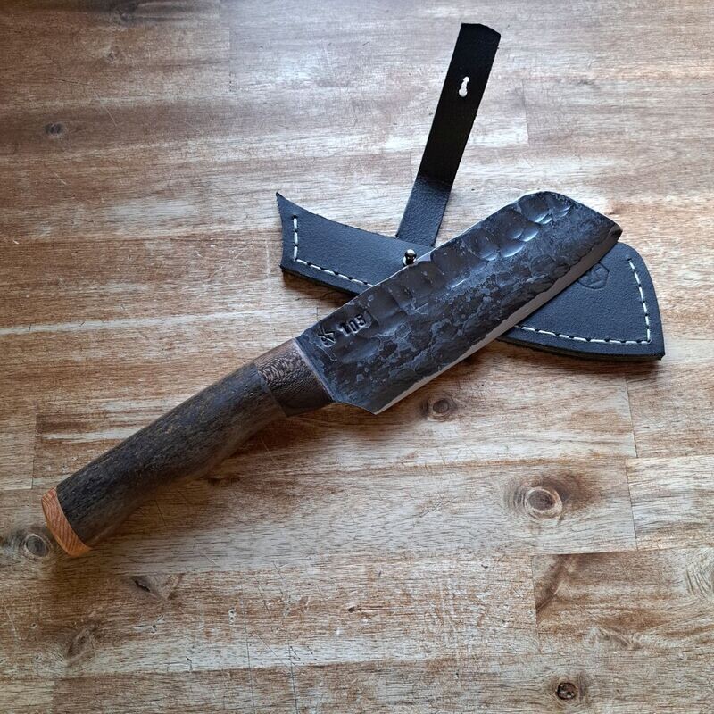 Kitchen knife / hatchet with mammoth bone handle Kitchen knife / hatchet with mammoth bone handle