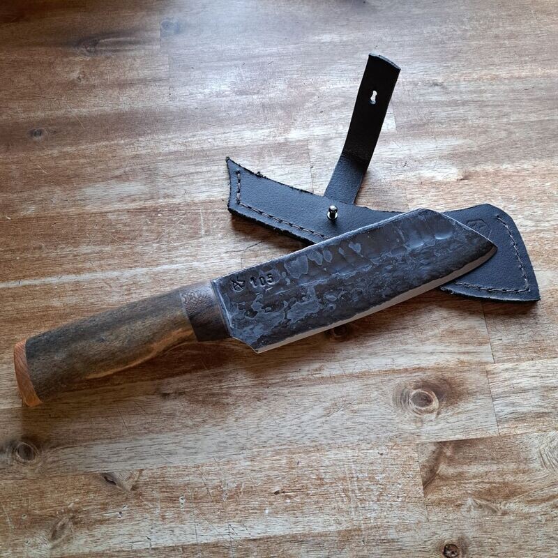 Kitchen knife / hatchet with mammoth bone handle Kitchen knife / hatchet with mammoth bone handle