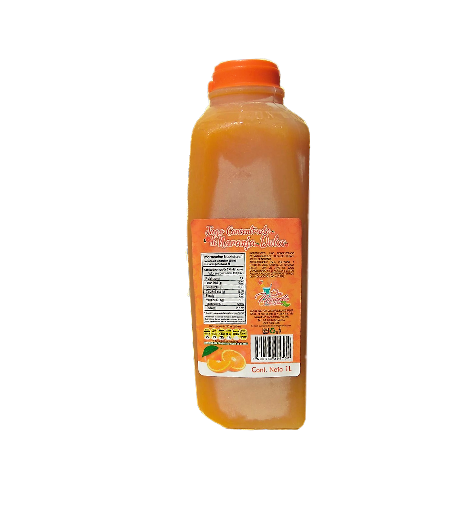 ¿Cuánto pesa un litro de jugo de naranja?