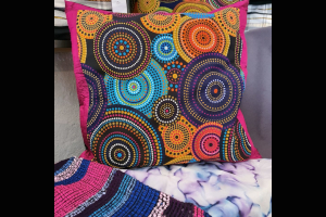 Hand-made silk and cotton scatter cushion