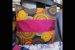 Hand-made silk and cotton scatter cushion