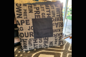 Hand-made silk and cotton scatter cushion