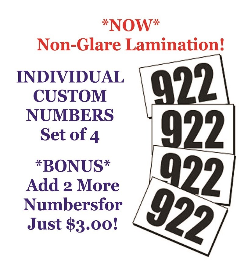 INDIVIDUAL CUSTOM NUMBERS-Set of 6