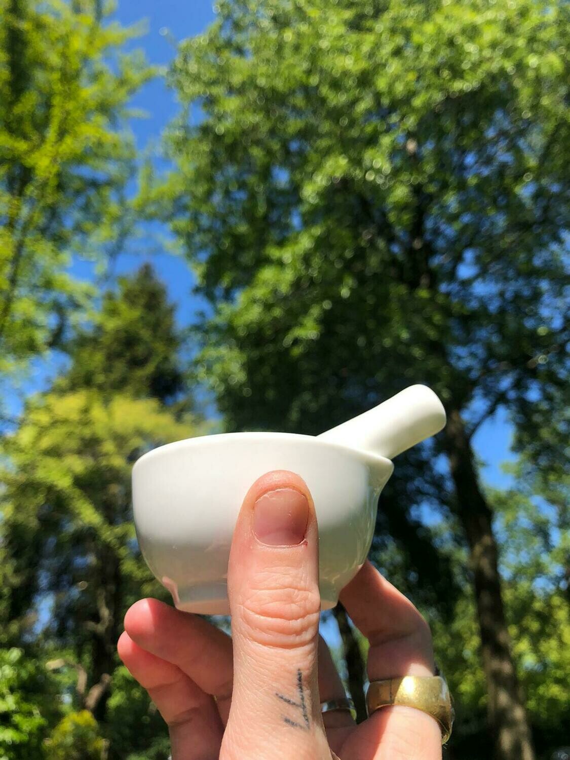 Vijzel Porselein Wit  Ø 7cm.