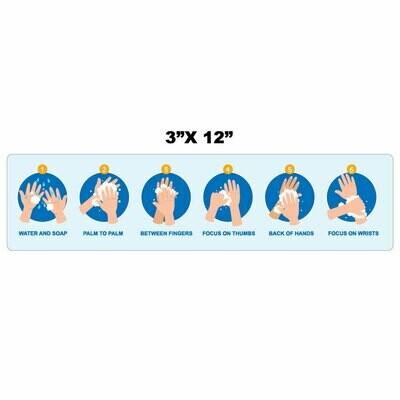 Hand Washing Instructions Decal 12" x 3"
