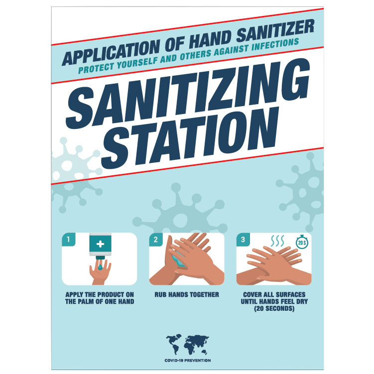 Hand Sanitizing Instructions -'Sanitizing Station'