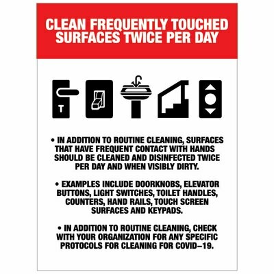 Clean Frequently Touched Surfaces -Colour Red/black