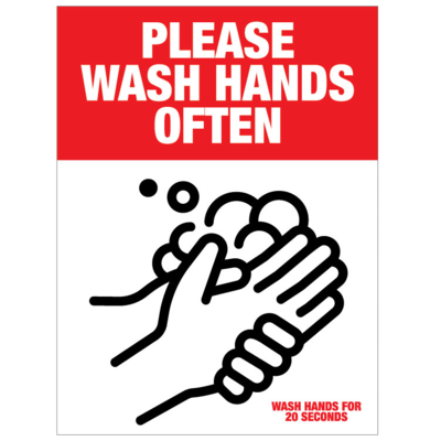 Wash Hands Often Please -red/black