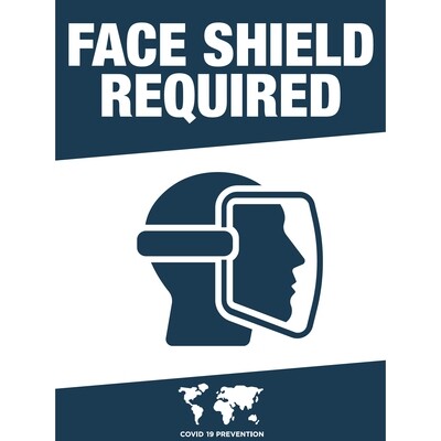 Face Shield Required -Solid Blue