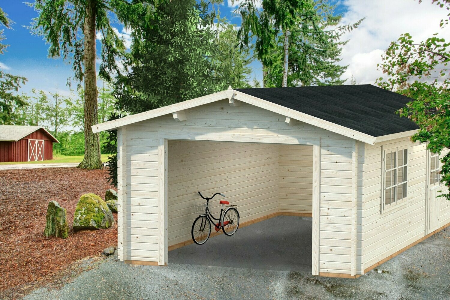 Log Cabins For Sale  Milan 3.8 x 5.7m Garage