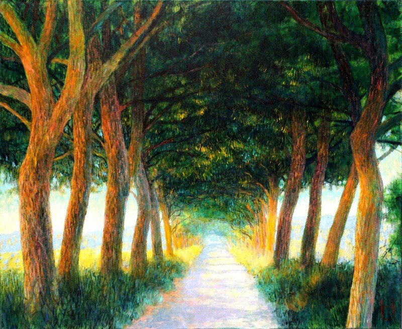 Original Gemälde Uwe Herbst "Baumallee" Original Gemälde Uwe Herbst "Baumallee"