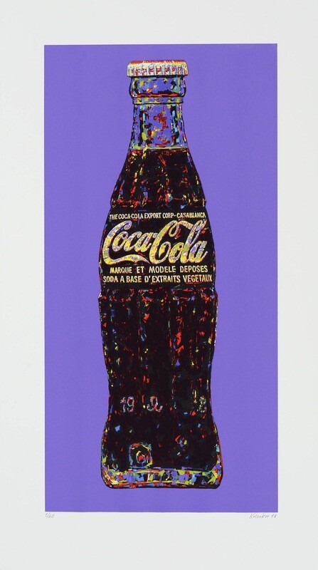 Original Grafik Andrei Krioukov Coca Cola Flasche Indigo