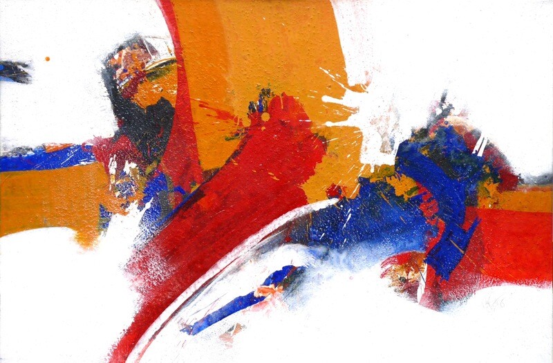 Original Gemälde Roger Greßl "Farbkomposition in Rot Gelb"