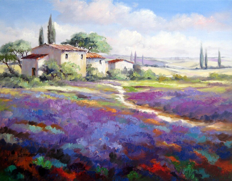 Original Gemälde Ute Herrmann "Provence Lavendel" Original Gemälde Ute Herrmann "Provence Lavendel"