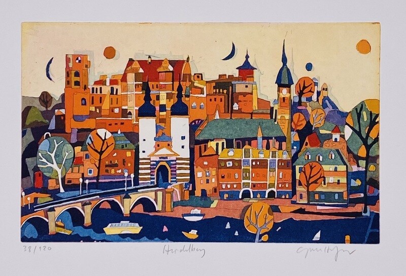 Original Grafik Gerhard Hofmann "Heidelberg" Original Grafik Gerhard Hofmann "Heidelberg"