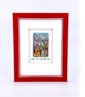 Original James Rizzi Come Ski with me gerahmt mit Museumsglas Original James Rizzi Come Ski with me gerahmt mit Museumsglas