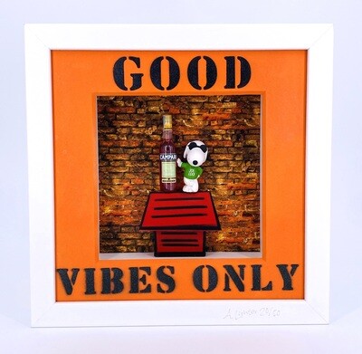 Andreas Lichter "Good Vibes only" Snoopy gerahmt