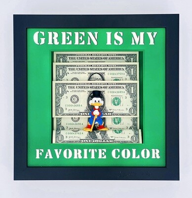 Andreas Lichter "Green is my favorite color" Dagobert Duck gerahmt