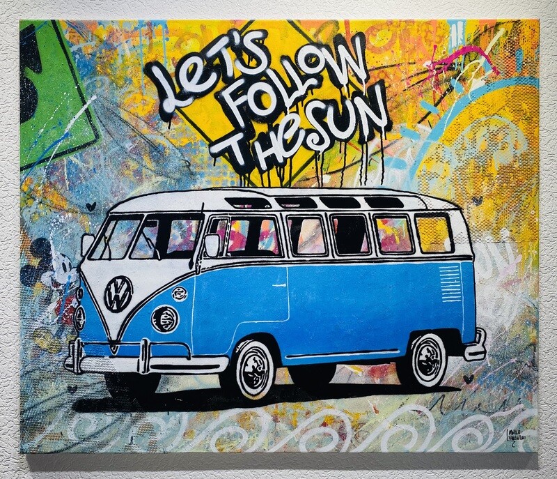 Original Gemälde Marco Valentini “VW Hippie Bus“ Original Gemälde Marco Valentini “VW Hippie Bus“