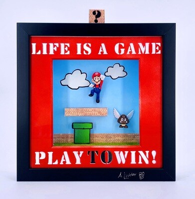 Andreas Lichter "Life is a game, play to win" Super Mario gerahmt