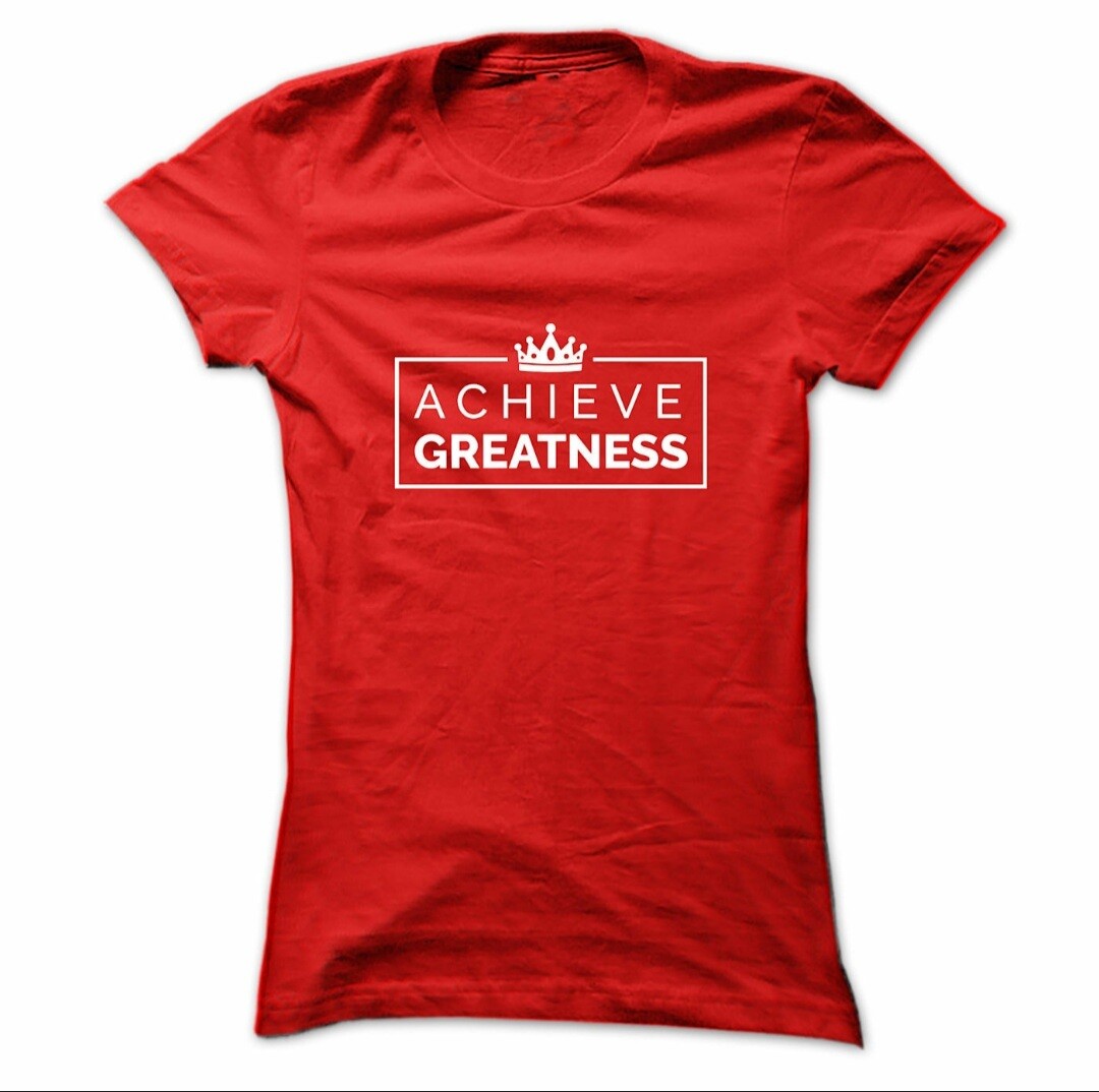 Achieve Greatness Adult T-Shirt (Red)