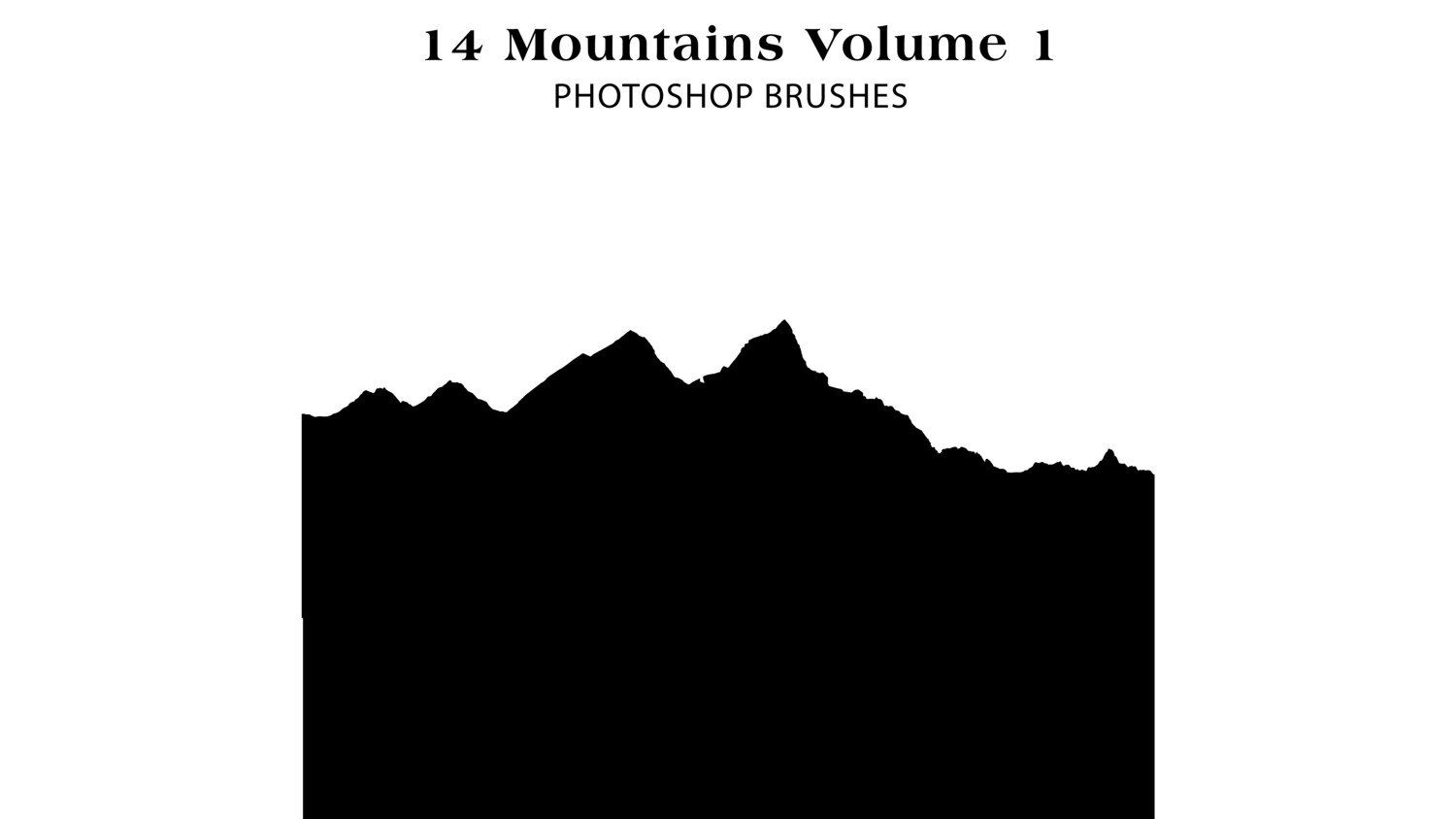 Photoshop Brushes - 14 Mountain Silhouette Brushes Volume 1 , mountains, cliffs, terrain, rocks