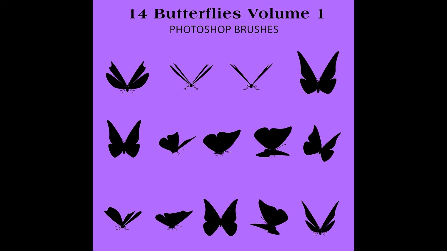 Photoshop Brushes - 14 Butterfly Silhouette Brushes Volume 1